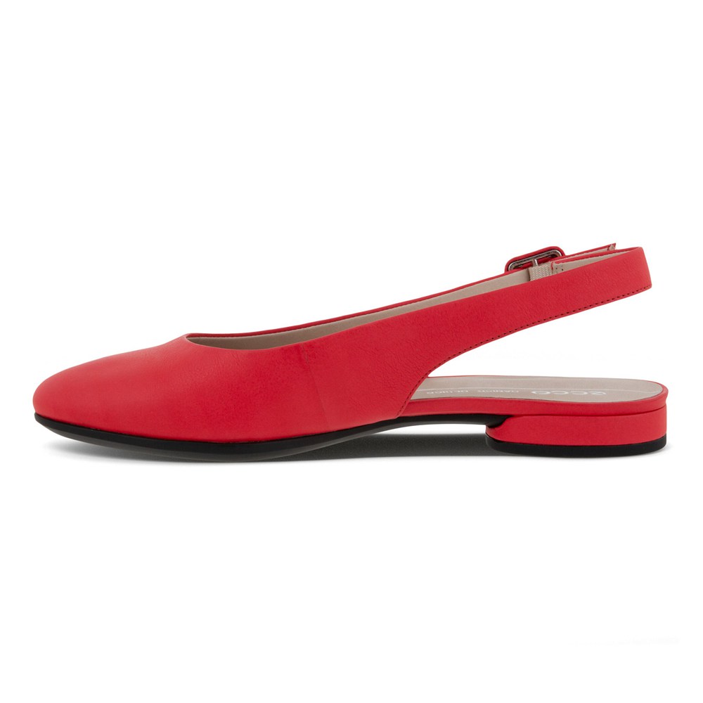 Zapatos De Vestir Mujer - ECCO Anine Sling-Back Flats - Rojos - HIB372540